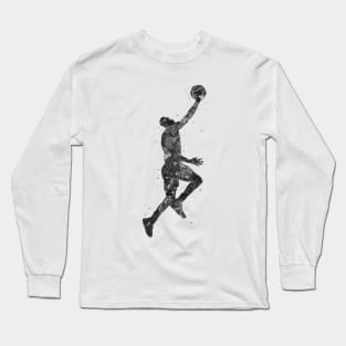 Basketball player black and white Long Sleeve T-Shirt